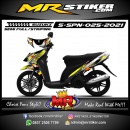 Stiker motor decal Suzuki Spin Line Yellow Airbrush Silver Mate Racing