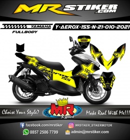 Stiker motor decal Yamaha Aerox 155 New 2021 Yellow Rockstar racing
