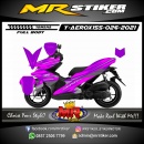 Stiker motor decal Yamaha Aerox 155 Line Crack Purple Custom Race Decal Grafis
