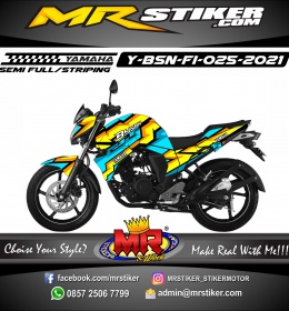 Stiker motor decal Yamaha Byson New Blue Yellow Graphic Sport Wrap Line