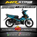 Stiker motor decal Yamaha Jupiter MX Nex Blue Grafis Flag Star Gold Carbon Racing