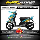 Stiker motor decal Yamaha Mio Sporty Sky Blue Line Race Golden