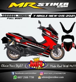 Stiker motor decal Yamaha NMAX New Line Red Graphic Carbon Gradation FullBody