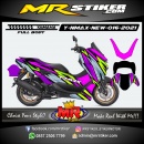 Stiker motor decal Yamaha NMAX New Graphic Mounth Line Abstrack Purple Green Stabillo Color FullBody