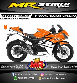Stiker motor decal Yamaha R15 Orange Sporty Line Graphic Motosport Race