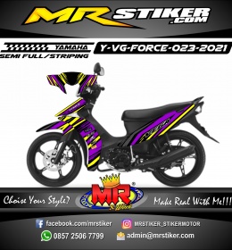 Stiker motor decal Yamaha Vega Force Splat Line Purple Yellow Grafis Racing