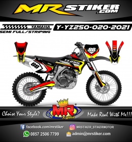 Stiker motor decal Yamaha YZ 250 Red Yellow Line Grafis Motocross
