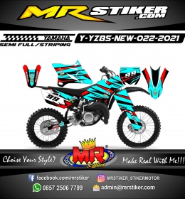 Stiker motor decal Yamaha YZ 85 New Blue Neon Red Graphic Line
