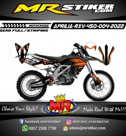 Stiker motor decal Motocross Aprilia RXV 450 Orange Street Line Grafis MotoTrack