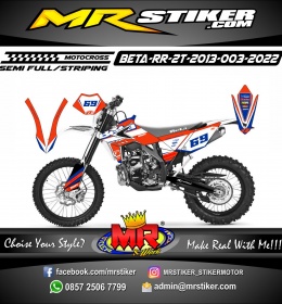 Stiker motor decal Motocross Beta RR 2T 2013 White Orange Tracker Variasi