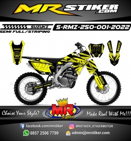 Stiker motor decal Suzuki RMZ 250 Yellow Line Graphic Wrap Motocross