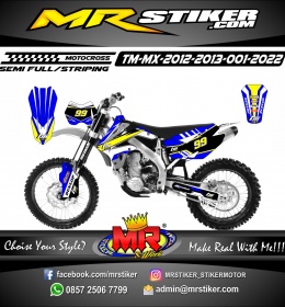 Stiker motor decal Motocross TM MX 2012-2013 Blue Yellow Grafis Modify Tracker
