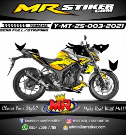 Stiker motor decal Yamaha MT 25 Wrap Graphic Yellow Racing Decal