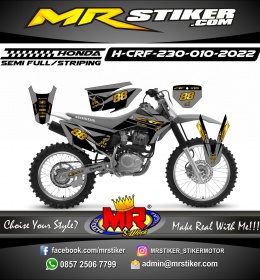 Stiker motor decal Honda CRF 230 Grey Graphic Gold Color Race Track