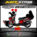 Stiker motor decal Honda Scoopy Red Line Graphic Sporty Race (FullBody)