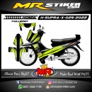 Stiker motor decal Honda Supra X Racing Line Grafis Yellow Lime Color (FullBody)