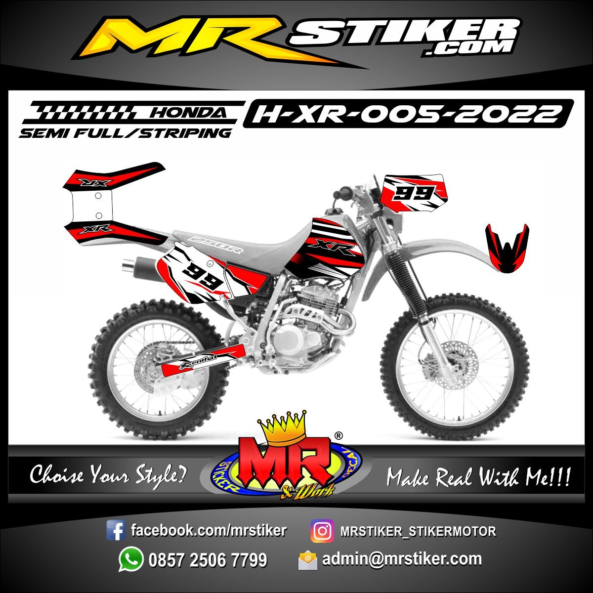 Factory EFX XR100 Dirt Bike Graphics Kit - Swingarm, Airbox, Number Plate Decals