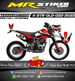 Stiker motor decal Kawasaki D-TRACKER Old Red Graphic Line Moto Trail