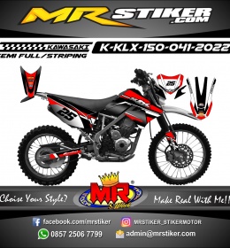 Stiker motor decal Kawasaki KLX 150 Red Silver Graphic Motocross
