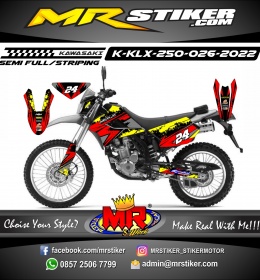 Stiker motor decal Kawasaki KLX 250 Red Graphic Yellow Splat