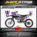 Stiker motor decal Kawasaki KLX GORDONS Purple Line Grey Extreme Trail Graphic