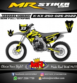 Stiker motor decal Kawasaki KX 250 Yellow Line Race Grafis Tracker