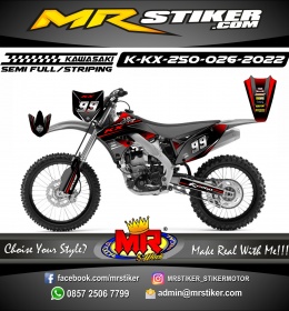 Stiker motor decal Kawasaki KX 250 Dark Red Grey Graphic SportTrack Moto