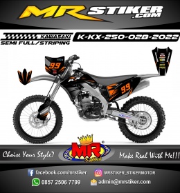 Stiker motor decal Kawasaki KX 250 Orange Graphic Track Motocross Decal
