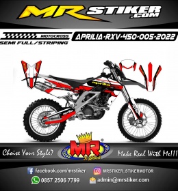 Stiker motor decal Motocross Aprilia RXV 450 White Red Graphic Custom Decal Trail