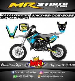 Stiker motor decal Kawasaki KX 65 Graphic Blue Line MotoTrack Modify Decal