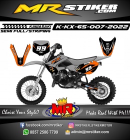 Stiker motor decal Kawasaki KX 65 Grey Orange Grafis Line