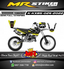 Stiker motor decal Kawasaki KX 85 Line Yellow Simple Grafis Motocross