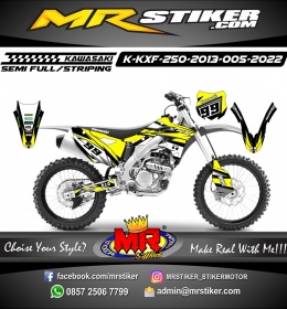 Stiker motor decal Kawasaki KXF 250 2013 Yellow Line Graphic MotoCross Decal