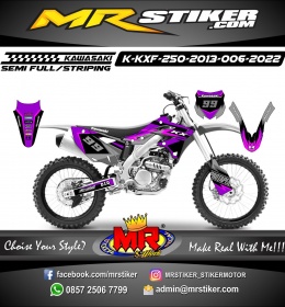 Stiker motor decal Kawasaki KXF 250 2013 Graphic Line Trail Purple Graphic