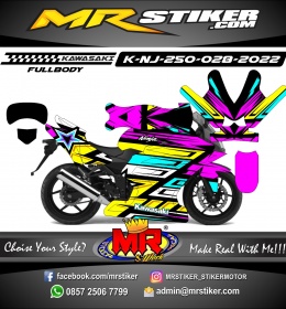 Stiker motor decal Kawasaki Ninja 250 Graphic Line ColorFul Sporty Race FullBody