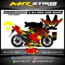 Stiker motor decal Kawasaki Ninja 250 Graphic Wrapping Line Tech Red Yellow Sporty FullBody