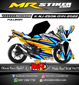 Stiker motor decal Kawasaki Ninja 250 New Line Blue Yellow Graphic Wrapping (FULLBODY)