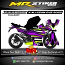 Stiker motor decal Kawasaki Ninja 250 New Line Curve Wrapping Purple Green Stabillo (FULLBODY)