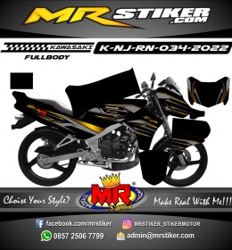 Stiker motor decal Kawasaki Ninja R New Black Line Grey Gold Racing(FULLBODY)