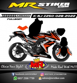 Stiker motor decal Kawasaki Ninja 250 Z Line Orange Grafis Simple (FULLBODY)