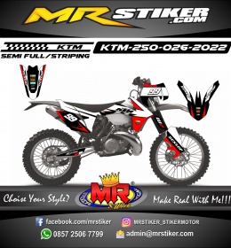 Stiker motor decal KTM 250 White Red Line Grafis SportTrack Motocross