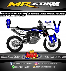Stiker motor decal KTM 250 New Blue Line Simple Graphic MotoCross
