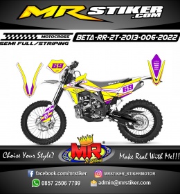 Stiker motor decal Motocross Beta RR 2T 2013 Grafis Line Wrap Yellow Line Race