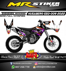 Stiker motor decal Motocross Husaberg 550 Line Orange Purple Grafis Keren