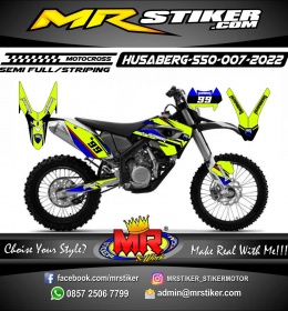 Stiker motor decal Motocross Husaberg 550 Yellow Stabillo Color Line Blue Graphic