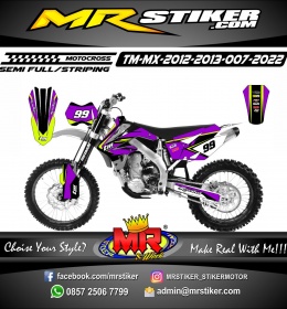 Stiker motor decal Motocross TM MX 2012-2013 Graphic Decal Purple Line Yellow Stabillo Combine
