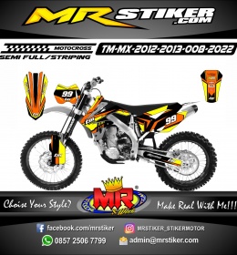 Stiker motor decal Motocross TM MX 2012-2013 Orange Graphic Line Yellow