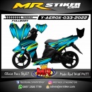 Stiker motor decal Yamaha Aerox Fullbody Blue Sporty Line Graphic Racing