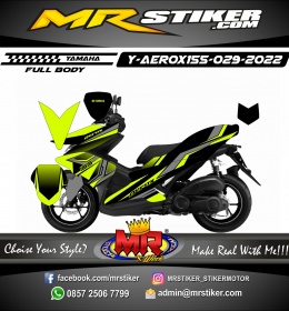 Stiker motor decal Yamaha Aerox 155 FullBody Graphic Tech Yellow Stabillo Color Race Sporty
