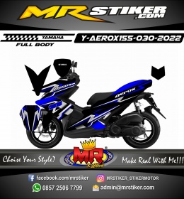 Stiker motor decal Yamaha Aerox 155 FullBody Blue Grafis Line Sporty Street